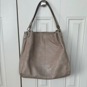 Coach Taupe Leather Shoulder Bag